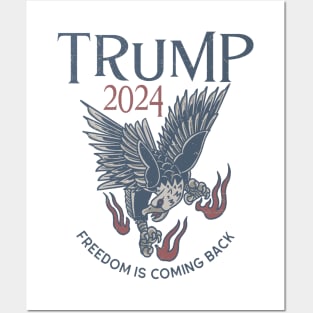 Vintage Trump 2024 - Freedom Is Coming Back Posters and Art